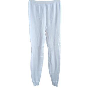 Vintage Women's Medium Thermal Leggings Lauren Brooke All Natural White Cotton
